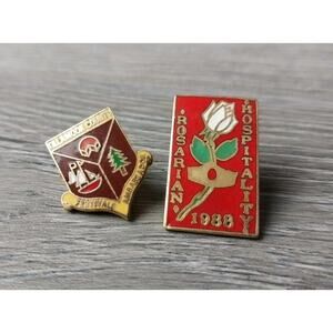 Rosarian Hospitality 1988 Tillamook Vintage Collectible Enamel Pins / Lapel